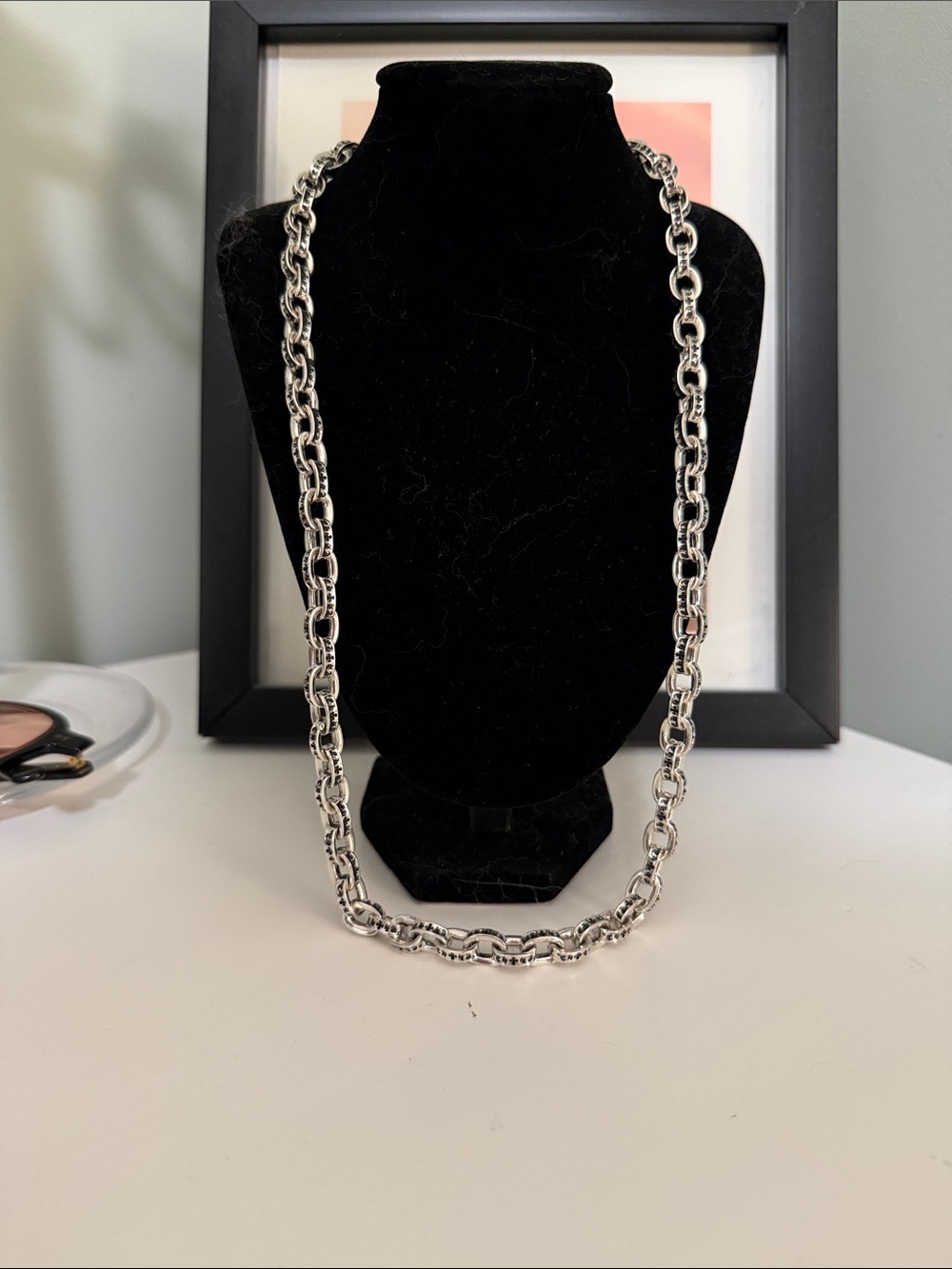 Chrome Hearts Polished Silver Oval-Link Necklace